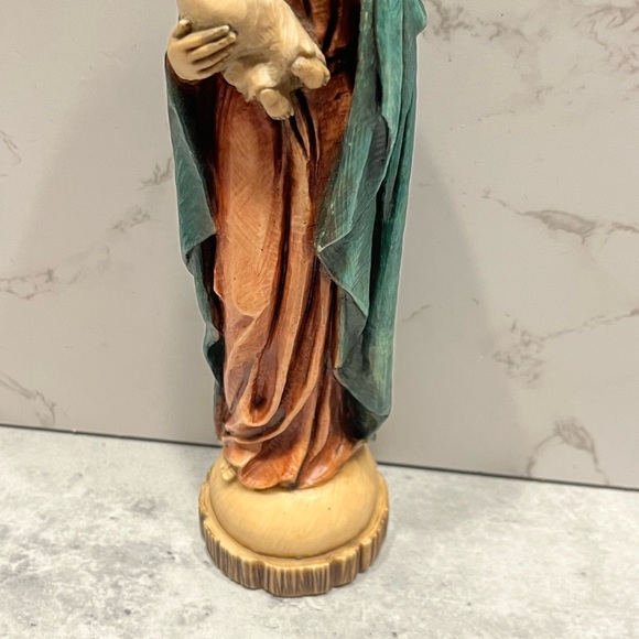 Signed by ‘A. Lucchesi Faro’ Virgin Mary w/ Baby Jesus statue ITALY vintage - Picture 8 of 16
